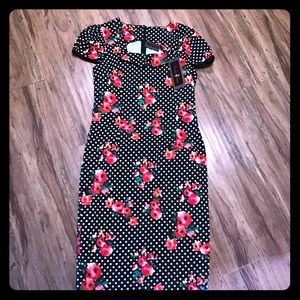 Voodoo Vixen polka dot bombshell wiggle dress XL